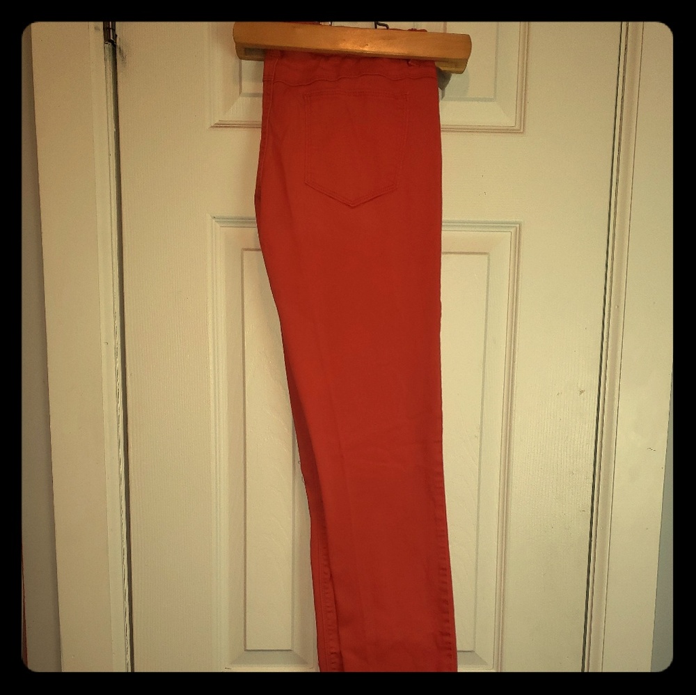 orange jeans